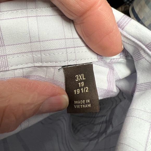 Men’s Tasso Elba 3XL shirt in light blue/ purple grid. Modern fit. NWT - Picture 6 of 6